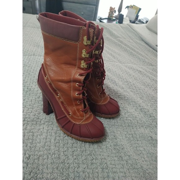 Michael Kors Leather Heeled Boots Size 8 Y2K Vintage - Picture 7 of 13